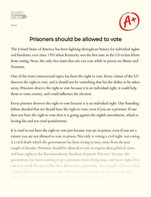 Why Should Prisoners Be Allowed to Vote? An Insightful Essay